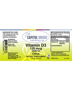 Vitality Works (Capitol Drugs Private Label) Vitamin D3 125mcg (5000 IU) Citrus (Mct Oil)