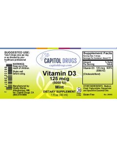 Vitality Works (Capitol Drugs Private Label) Vitamin D3 125mcg (5000 IU) Mint (Mct Oil)