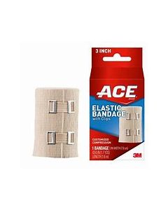 ACE ELASTIC BANDAGE 3IN WTH CLIPS