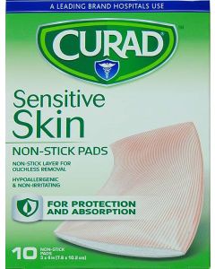 CURAD NON-STICK PADS SM 10