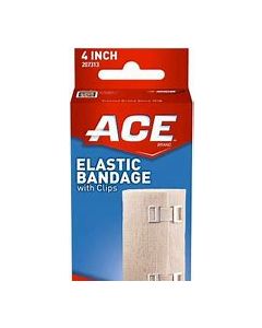 ACE ELASTIC BANDAGE 4IN WTH CLIPS