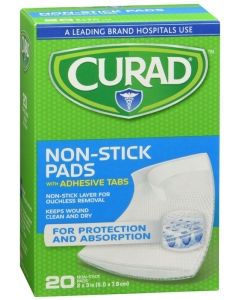CURAD NON-STICK PADS SM 20