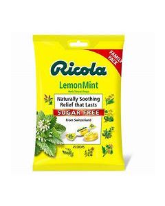 RICOLA COUGH DROPS LEMON MINT SUGAR FREE 