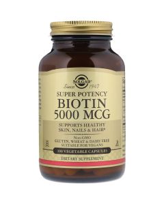 Solgar Biotin 5000mcg 100 Vegetarian Capsules 