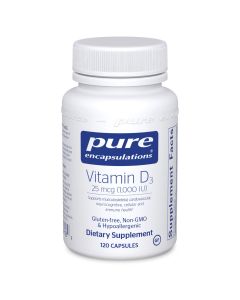 Pure Encapsulation Vitamin D3 25 mcg 1,000 IU 120 Capsules