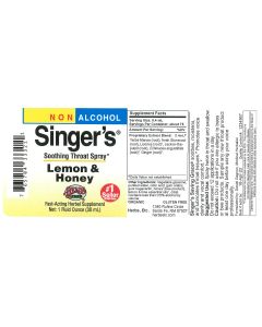 Herbs Etc. Singer's Lemon & Honey 1 oz Non Alcohol					